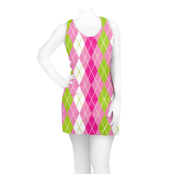 Pink & Green Argyle Racerback Dress - On Model - Front