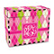 Pink & Green Argyle Recipe Box - Full Color - Front/Main