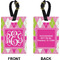 Pink & Green Argyle Rectangle Luggage Tag (Front + Back)