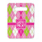 Pink & Green Argyle Rectangle Trivet with Handle - FRONT