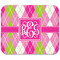 Pink & Green Argyle Rectangular Mouse Pad - APPROVAL