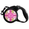 Pink & Green Argyle Retractable Dog Leash - Small (Personalized)