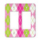 Pink & Green Argyle Rocker Light Switch Covers - Double - MAIN