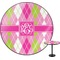 Pink & Green Argyle Round Table Top