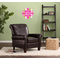Pink & Green Argyle Round Wall Decal on Living Room Wall