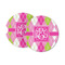 Pink & Green Argyle Sandstone Car Coasters - Set of 2 (Personalized)
