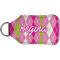 Pink & Green Argyle Sanitizer Holder Keychain - Small (Back)