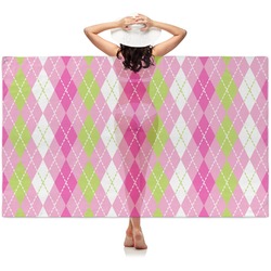 Pink & Green Argyle Sheer Sarong