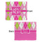 Pink & Green Argyle Security Blanket - Front & Back View