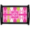 Pink & Green Argyle Wooden Tray (Personalized)