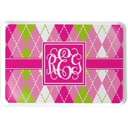 Pink & Green Argyle Serving Tray (Personalized)