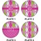 Pink & Green Argyle Set of Lunch / Dinner Plates (Approval)