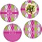 Pink & Green Argyle Set of Lunch / Dinner Plates