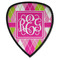 Pink & Green Argyle Iron on Shield Patch A w/ Monogram