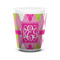 Pink & Green Argyle Ceramic Shot Glass - 1.5 oz - White - Set of 4 (Personalized)