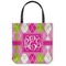 Pink & Green Argyle Canvas Tote Bag - Large - 18"x18" (Personalized)