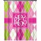 Pink & Green Argyle Extra Long Shower Curtain - 70"x84" (Personalized)
