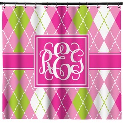 Pink & Green Argyle Shower Curtain - Custom Size (Personalized)