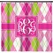 Pink & Green Argyle Shower Curtain (Personalized)