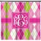 Pink & Green Argyle Shower Curtain - 71" x 74" (Personalized)