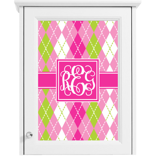 Pink & Green Argyle Single Cabinet Decal