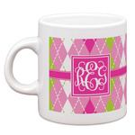 Pink & Green Argyle Espresso Cup (Personalized)