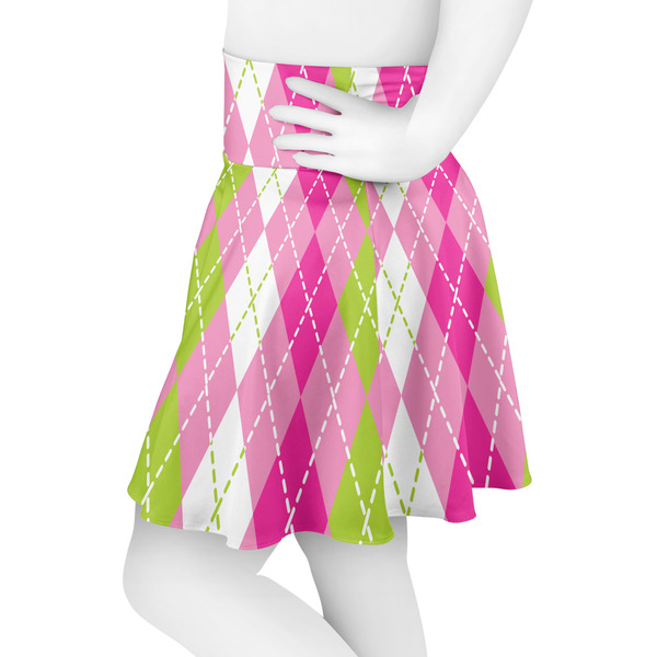 Pink & Green Argyle Skater Skirt - Side