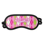 Pink & Green Argyle Sleeping Eye Mask - Small (Personalized)