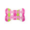 Pink & Green Argyle Bone Shaped Dog Food Mat (Small) (Personalized)