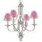 Pink & Green Argyle Small Chandelier Shade - LIFESTYLE (on chandelier)