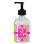 Pink & Green Argyle Glass Soap & Lotion Bottle - Single Bottle (Personalized)
