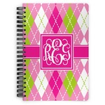 Pink & Green Argyle Spiral Notebook (Personalized)