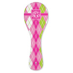 Pink & Green Argyle Ceramic Spoon Rest (Personalized)