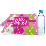 Pink & Green Argyle Sports & Fitness Towel (Personalized)
