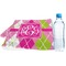 Pink & Green Argyle Sports Towel Folded with Water Bottle