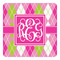 Pink & Green Argyle Square Decal