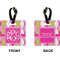 Pink & Green Argyle Square Luggage Tag (Front + Back)