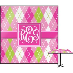 Pink & Green Argyle Square Table Top (Personalized)