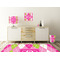 Pink & Green Argyle Square Wall Decal Wooden Desk