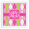 Pink & Green Argyle Paper Dinner Napkins (Personalized)