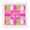 Pink & Green Argyle Standard Decorative Napkins (Personalized)