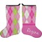 Pink & Green Argyle Stocking - Double-Sided - Approval