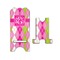 Pink & Green Argyle Stylized Phone Stand - Front & Back - Small