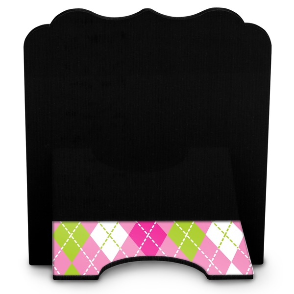 Pink & Green Argyle Stylized Tablet Stand - Back