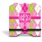 Pink & Green Argyle Stylized Tablet Stand - Front without iPad