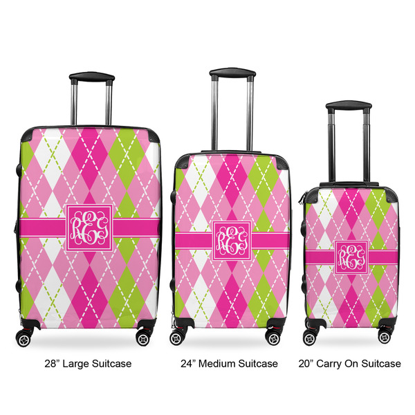 Pink & Green Argyle Suitcase Set 1 - APPROVAL