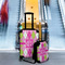 Pink & Green Argyle Suitcase Set 4 - IN CONTEXT