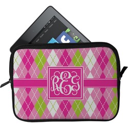 Pink & Green Argyle Tablet Case / Sleeve (Personalized)