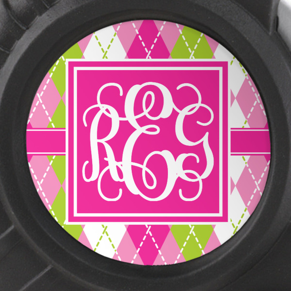 Pink & Green Argyle Tape Measure - 25ft - detail