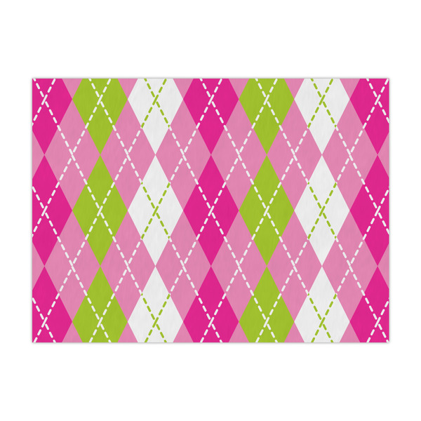 Custom Pink & Green Argyle Tissue Paper Sheets - Large - Heavyweight